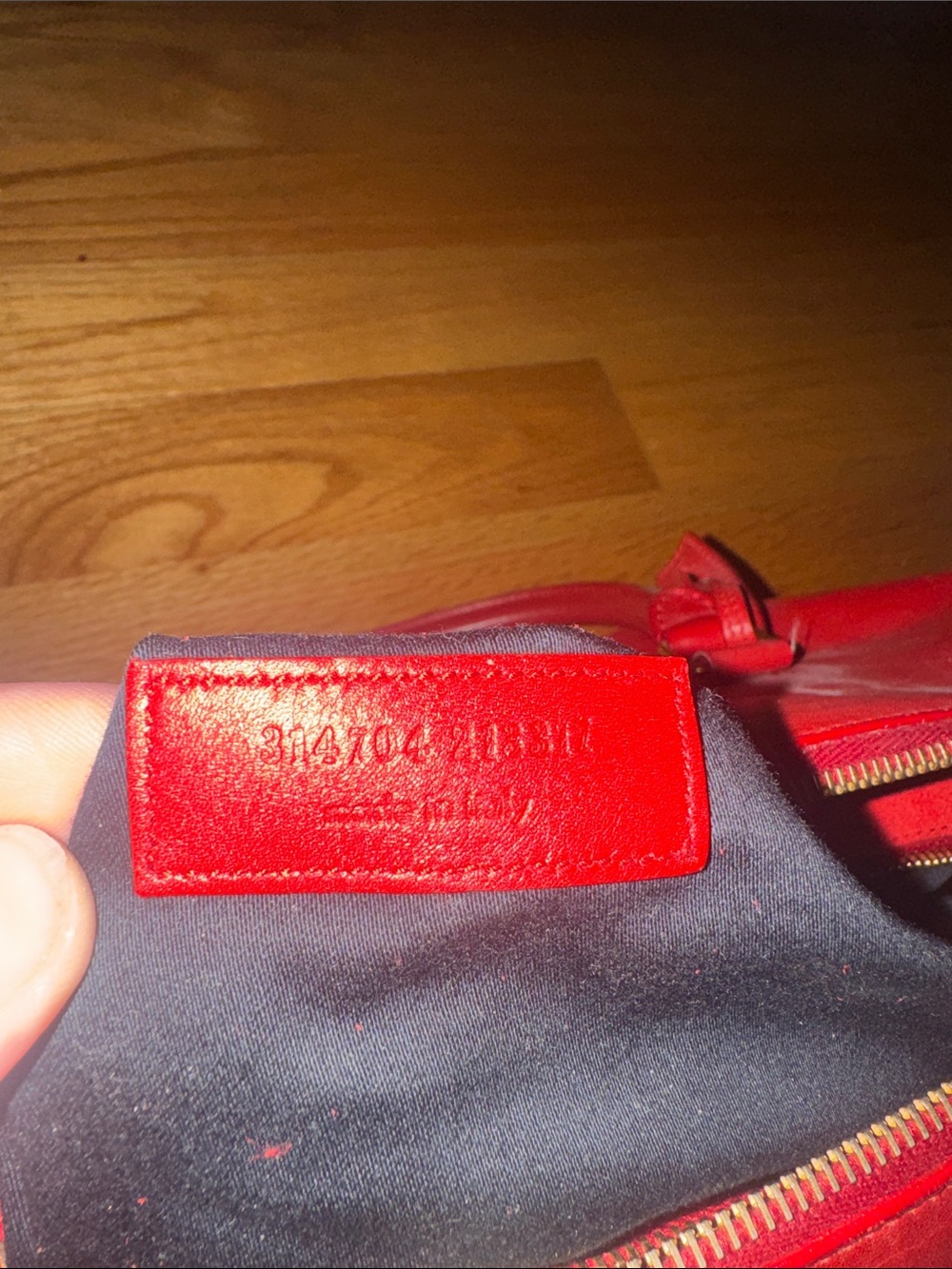 Saint Laurent Red Leather Bowling Satchel with Top Handles - Picture 3 of 5